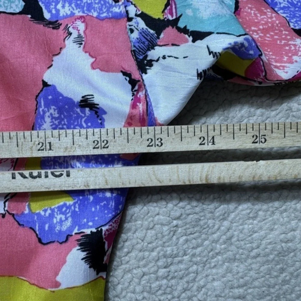 Vintage Lavon Jacket Womens Small Multicolor Abstract Windbreaker Coat 80s Retro